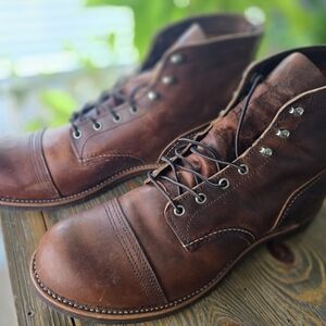 Red Wing Brown Leather Cap Toe Boots